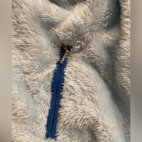 🎉HP🎉Lilly Pulitzer Skipper Sherpa Popover Fleece Fuzzy Half Zip Skim blue XXL - Picture 6 of 10